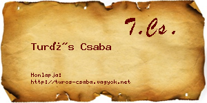 Turós Csaba névjegykártya